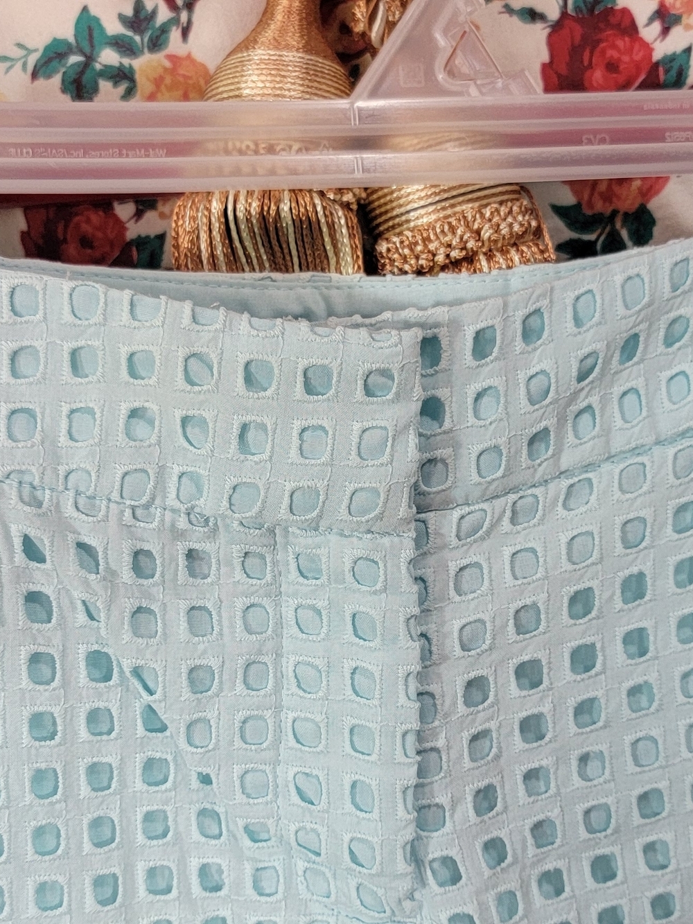 Fleur Bleue Light Blue Eyelet Women's Bermuda Shorts - Classic Summer Style - Picture 3 of 8